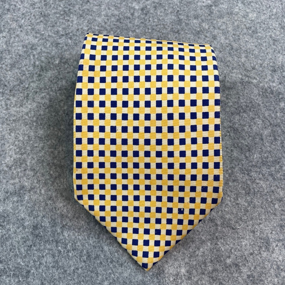 Polo Ralph Lauren Vintage Mens Necktie One Size Yellow Checkered Silk